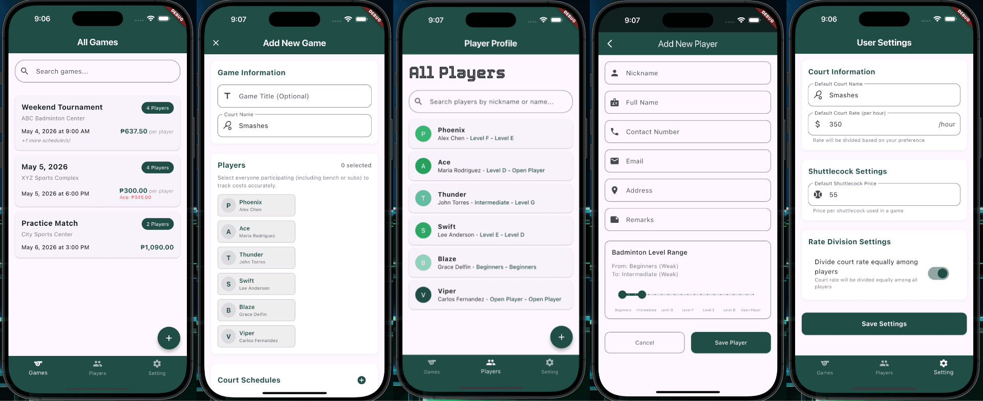 Badminton Court Management System